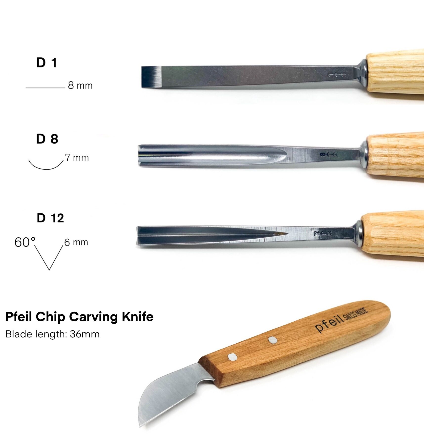 Starter Carving Set (Series D) by Pfeil Swiss Made